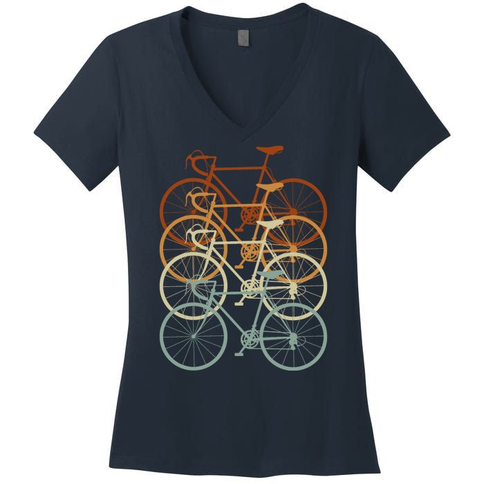 Vintage Bike Retro Bicycle Women's V-Neck T-Shirt