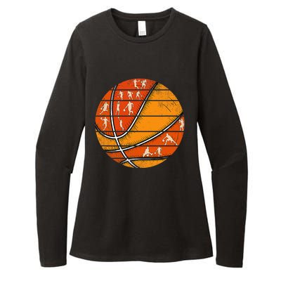 Vintage Basketball Retro Love Basketball Player Womens CVC Long Sleeve Shirt