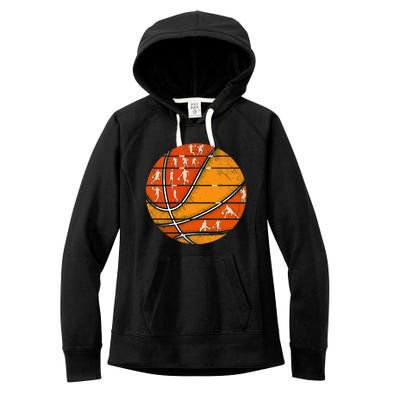 Vintage Basketball Retro Love Basketball Player Women's Fleece Hoodie