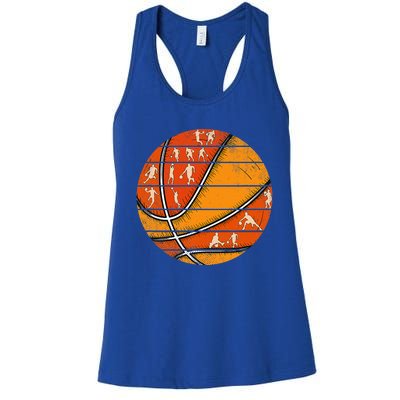 Vintage Basketball Retro Love Basketball Player Women's Racerback Tank