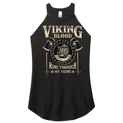 Viking Blood Runs Through My Veins Norse Mythology Women’s Perfect Tri Rocker Tank