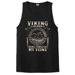 Viking Blood Runs Through My Veins Viking Ship PosiCharge Competitor Tank