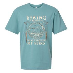 Viking Blood Runs Through My Veins Viking Ship Sueded Cloud Jersey T-Shirt