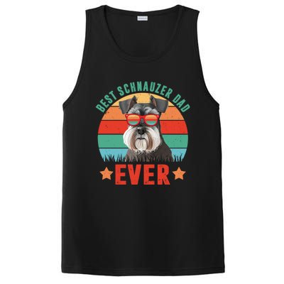 Vintage Best Schnauzer Dad Ever Dog Dad Daddy Fathers Day Meaningful Gift PosiCharge Competitor Tank