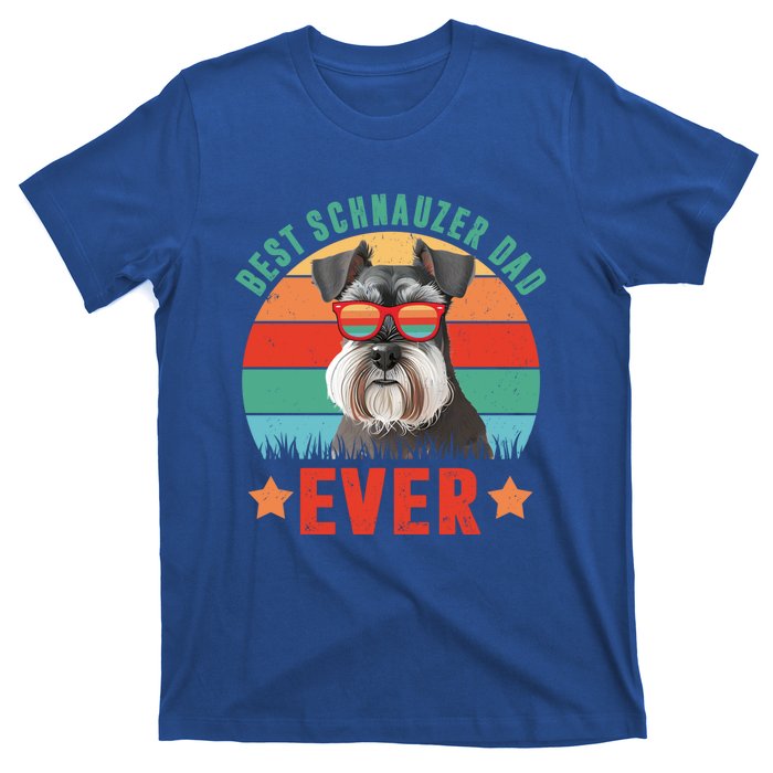 Vintage Best Schnauzer Dad Ever Dog Dad Daddy Fathers Day Meaningful Gift T-Shirt