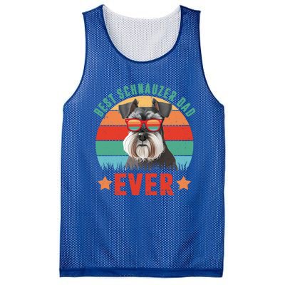 Vintage Best Schnauzer Dad Ever Dog Dad Daddy Fathers Day Meaningful Gift Mesh Reversible Basketball Jersey Tank