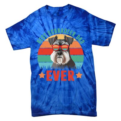 Vintage Best Schnauzer Dad Ever Dog Dad Daddy Fathers Day Meaningful Gift Tie-Dye T-Shirt