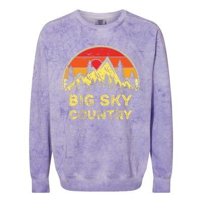 Vintage Big Sky Country Montana Mt Mountains Hiking Souvenir Colorblast Crewneck Sweatshirt