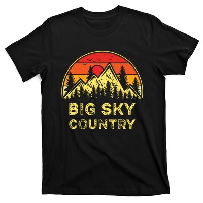 Vintage Big Sky Country Montana Mt Mountains Hiking Souvenir T-Shirt