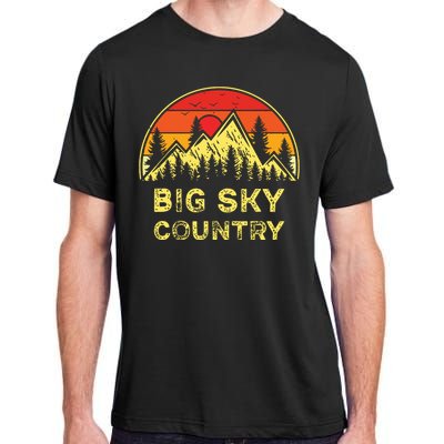 Vintage Big Sky Country Montana Mt Mountains Hiking Souvenir Adult ChromaSoft Performance T-Shirt