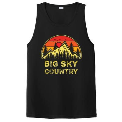 Vintage Big Sky Country Montana Mt Mountains Hiking Souvenir PosiCharge Competitor Tank