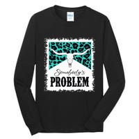 Vintage Bull Skull Leopard Bleached SomebodyS Problem Tall Long Sleeve T-Shirt