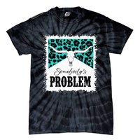 Vintage Bull Skull Leopard Bleached SomebodyS Problem Tie-Dye T-Shirt