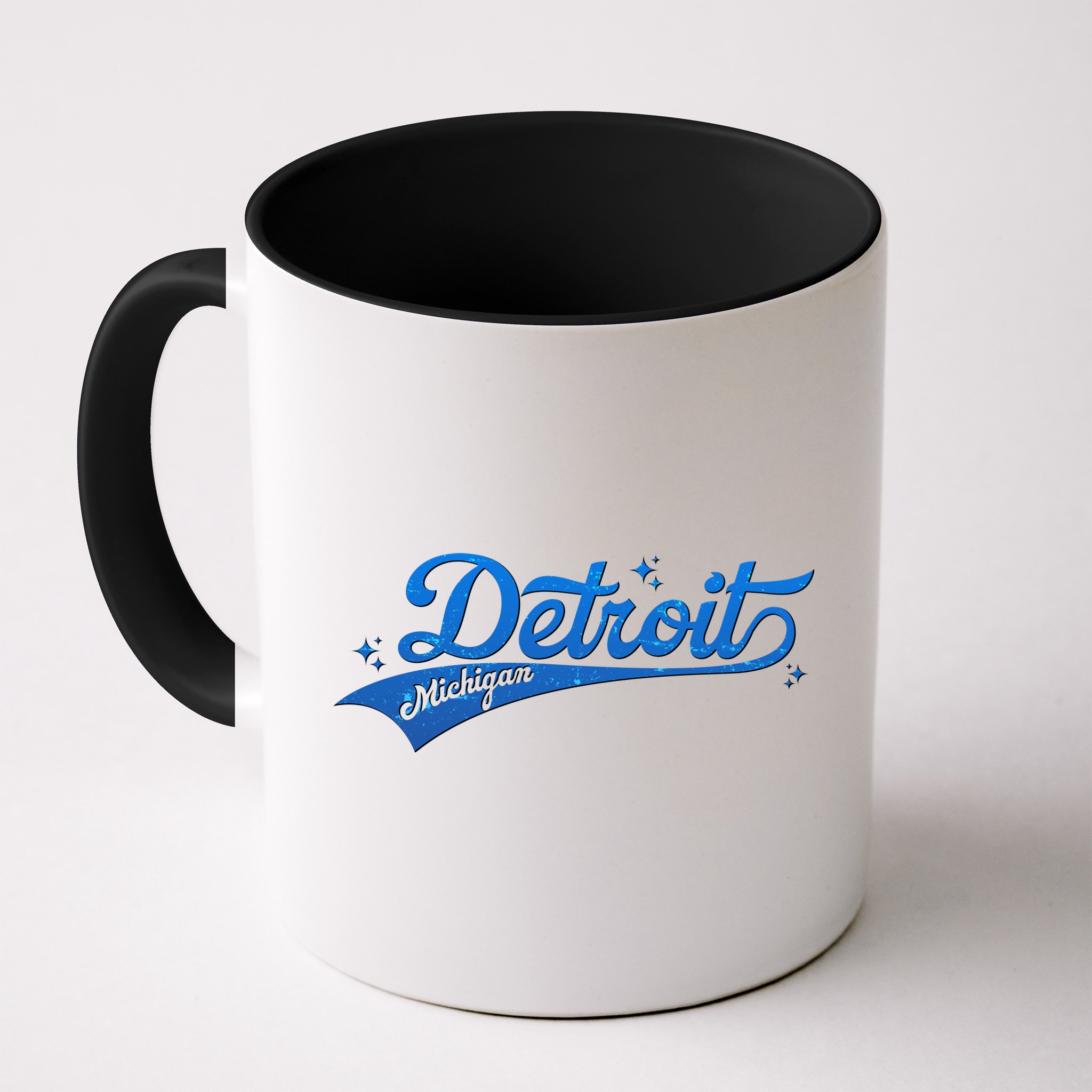 Vintage Blue Sporty Detroit Michigan Logo Mug