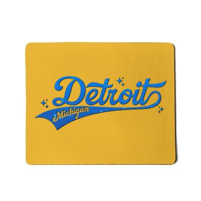 Vintage Blue Sporty Detroit Michigan Logo Mousepad