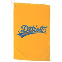 Vintage Blue Sporty Detroit Michigan Logo Platinum Collection Golf Towel