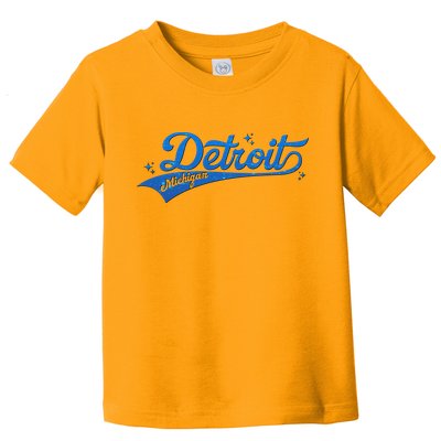 Vintage Blue Sporty Detroit Michigan Logo Toddler T-Shirt