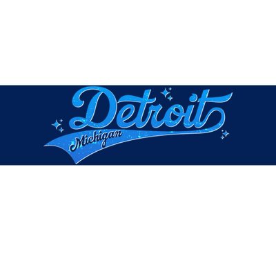 Vintage Blue Sporty Detroit Michigan Logo Bumper Sticker