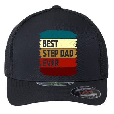 Vintage Best Step Dad Ever Gift Flexfit Unipanel Trucker Cap