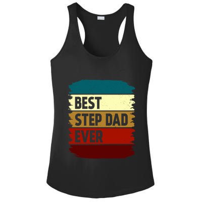 Vintage Best Step Dad Ever Gift Ladies PosiCharge Competitor Racerback Tank