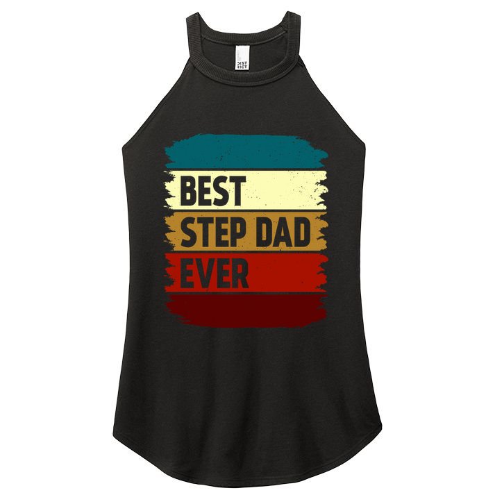 Vintage Best Step Dad Ever Gift Women's Perfect Tri Rocker Tank