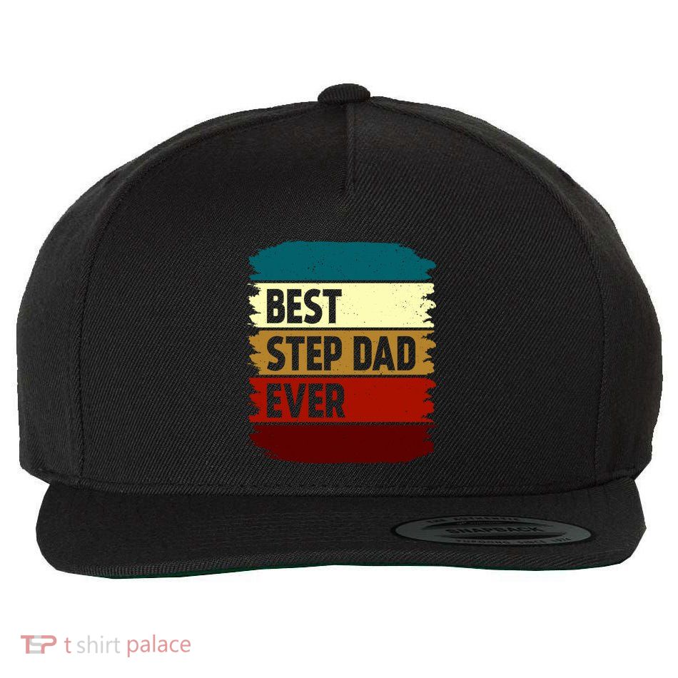 Vintage Best Step Dad Ever Gift Wool Snapback Cap