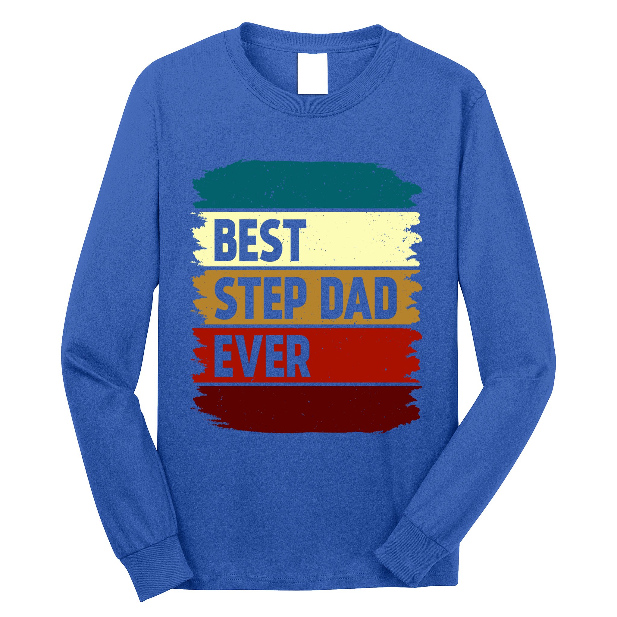 Vintage Best Step Dad Ever Gift Long Sleeve Shirt