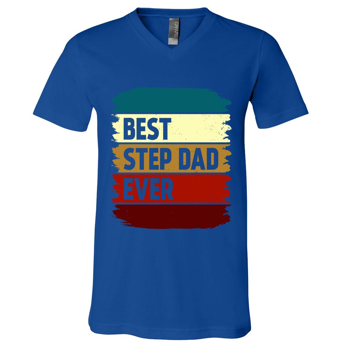 Vintage Best Step Dad Ever Gift V-Neck T-Shirt