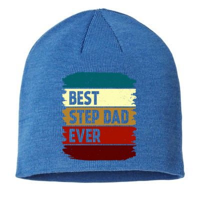 Vintage Best Step Dad Ever Gift Sustainable Beanie