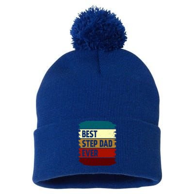 Vintage Best Step Dad Ever Gift Pom Pom 12in Knit Beanie