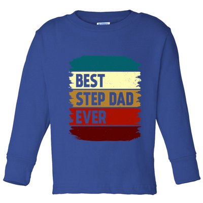 Vintage Best Step Dad Ever Gift Toddler Long Sleeve Shirt