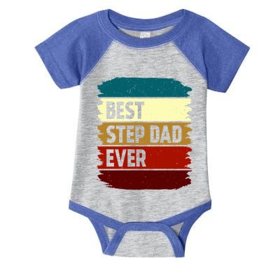 Vintage Best Step Dad Ever Gift Infant Baby Jersey Bodysuit