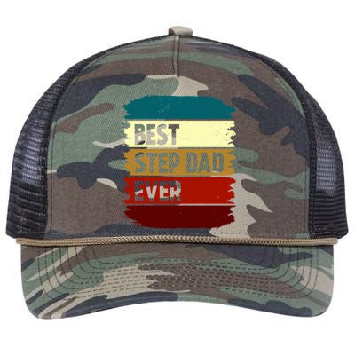 Vintage Best Step Dad Ever Gift Retro Rope Trucker Hat Cap