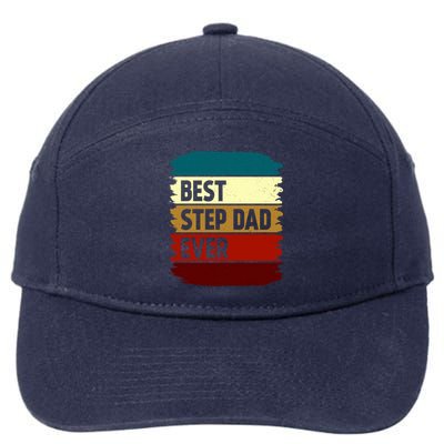 Vintage Best Step Dad Ever Gift 7-Panel Snapback Hat