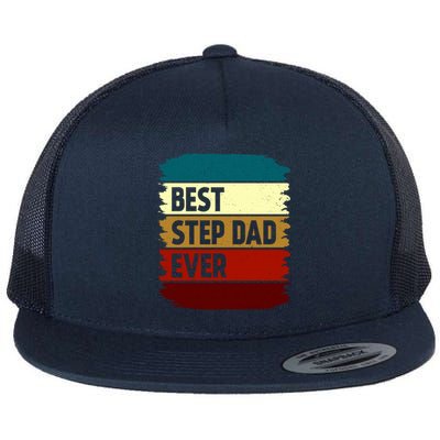 Vintage Best Step Dad Ever Gift Flat Bill Trucker Hat