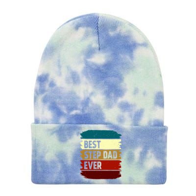 Vintage Best Step Dad Ever Gift Tie Dye 12in Knit Beanie