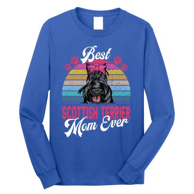 Vintage Best Scottish Terrier Mom Ever Cute Gift Long Sleeve Shirt