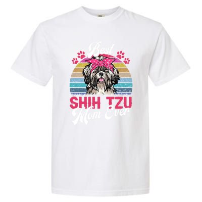 Vintage Best Shih Tzu Mom Ever Gift Garment-Dyed Heavyweight T-Shirt