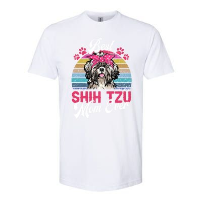 Vintage Best Shih Tzu Mom Ever Gift Softstyle® CVC T-Shirt