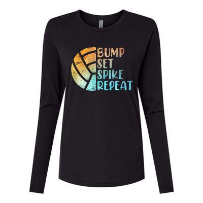 Volleyballer Bump Set Spike Repeat Volleyball Womens Cotton Relaxed Long Sleeve T-Shirt