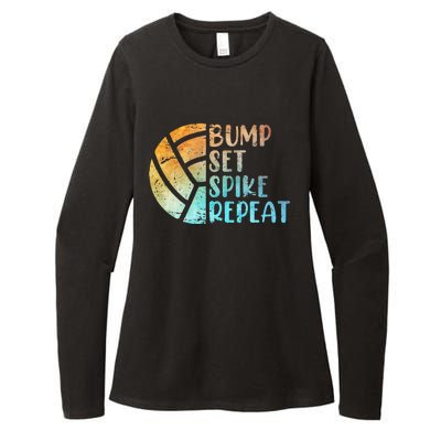 Volleyballer Bump Set Spike Repeat Volleyball Womens CVC Long Sleeve Shirt