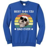 Vintage Best Shih Tzu Dad Ever Funny Dog Wearing Glasses Gift Sweatshirt