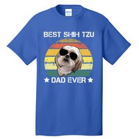 Vintage Best Shih Tzu Dad Ever Funny Dog Wearing Glasses Gift Tall T-Shirt