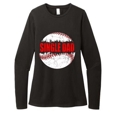 Vintage Baseball Softball Lover Single Dad Fathers Day Funny Gift Womens CVC Long Sleeve Shirt