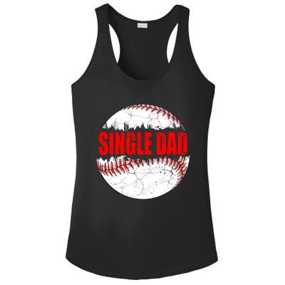 Vintage Baseball Softball Lover Single Dad Fathers Day Funny Gift Ladies PosiCharge Competitor Racerback Tank