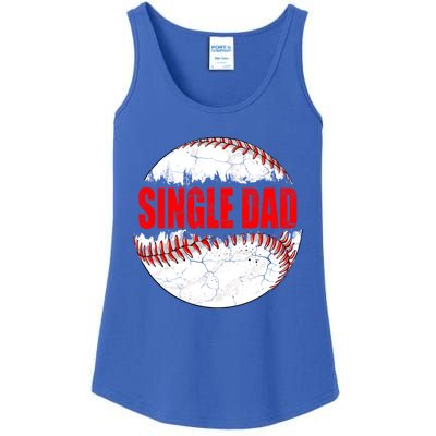 Vintage Baseball Softball Lover Single Dad Fathers Day Funny Gift Ladies Essential Tank