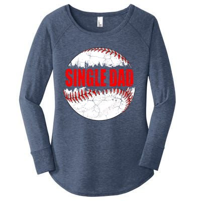 Vintage Baseball Softball Lover Single Dad Fathers Day Funny Gift Women's Perfect Tri Tunic Long Sleeve Shirt