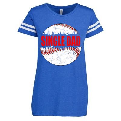 Vintage Baseball Softball Lover Single Dad Fathers Day Funny Gift Enza Ladies Jersey Football T-Shirt