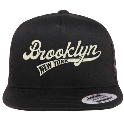 Vintage Baseball Style Brooklyn For Men & Women Flat Bill Trucker Hat