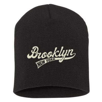 Vintage Baseball Style Brooklyn For Men & Women Short Acrylic Beanie